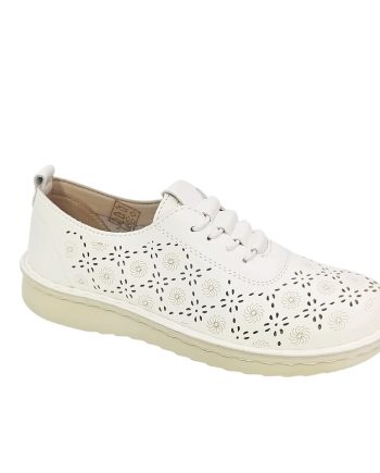 sapato saltar com atacadores elásticos cor branco bazado