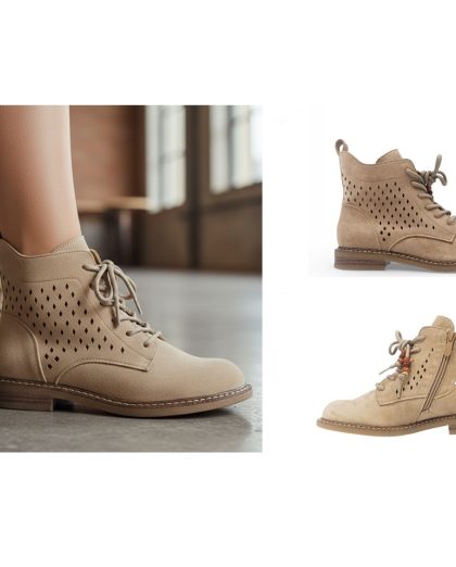 bota de senhora bazada de verão cor bege