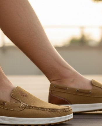 mocassim de homem kalasity em pala  cor camel com castanho