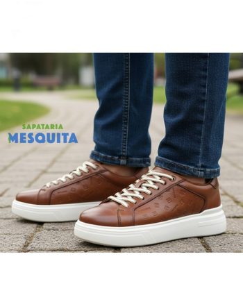 sapatilha de homem de plataforma(3cm) cor camel