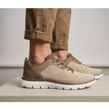 sapatilha para homem de desporto (double memory)bege com khaki