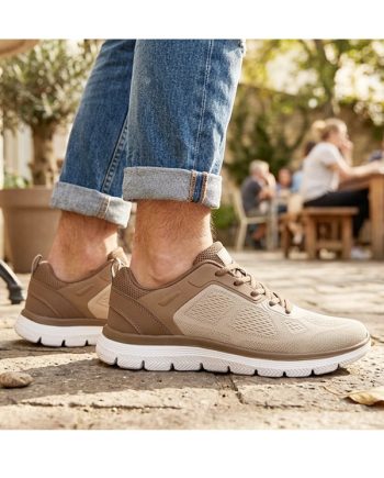 sapatilha para homem de desporto (double memory)bege com khaki