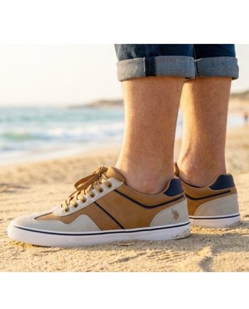sapatilha para homem kalasity com picotado cor khaki