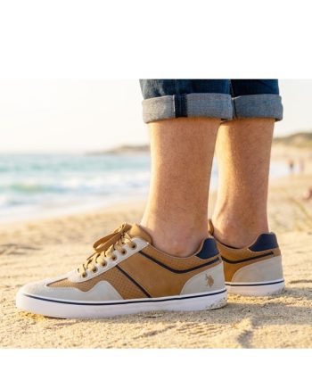 sapatilha para homem kalasity com picotado cor khaki