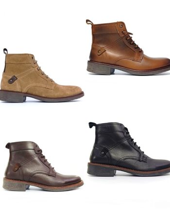 Bota de homem com atacadores e fecho em camurça ou pele mv shoes
