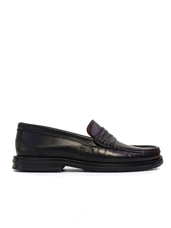 Sapato Social Masculino Preto Estilo Mocassim com Sola de Borracha