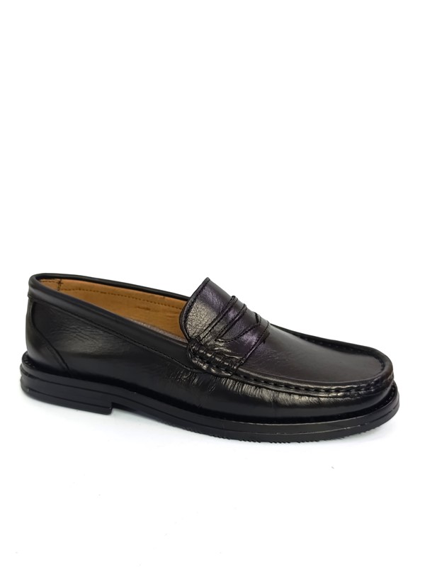 Sapato Social Masculino Preto Estilo Mocassim com Sola de Borracha