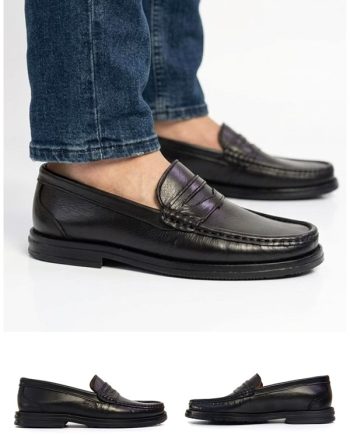 Sapato Social Masculino Preto Estilo Mocassim com Sola de Borracha
